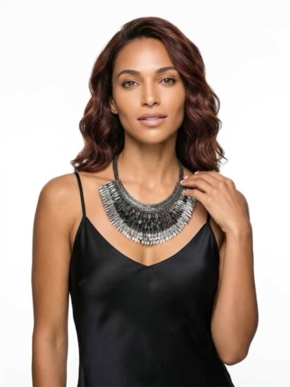Stella and Dot Silver Pegasus Bib Collar - Picture 6 of 7